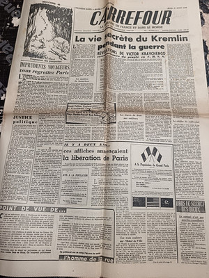 JOURNAL CARREFOUR 15. AUGUST 1946 VIKTOR KRAVCHENKO GEORGES SIMENON A DAVID NEEL