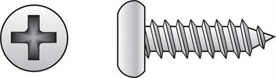 Hillman 80063 Zinc Plated Phillips Pan Head Sheet Metal Screw #10 x 5/8 in.