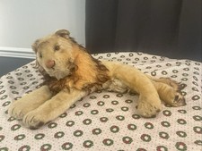 RARE Vintage Steiff 1950 s Leo The Lion Laying Down w/ Mohair 14