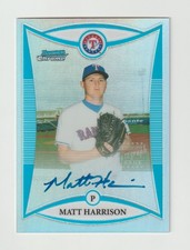 2008 Bowman Chrome Matt Harrison RC Refractor Auto SN 320/500 Rangers *BCGUYS*