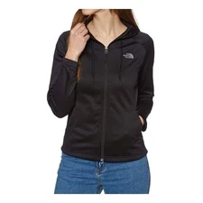 THE NORTH FACE TECH MEZZALUNA WOMEN'S BLACK HOODIE FULL ZIP JACKET NWT S
