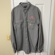 Carhartt FR Force Flame Resistant L/S Work Shirt Gray Men s XL Tall