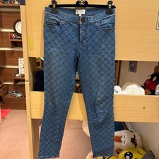 USED CHANEL QUILTED DENIM PANTS GOOD