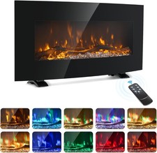 Electric Fireplace Heater 85Cm Freestanding or Wall Mount 3 Flame Effect Burner