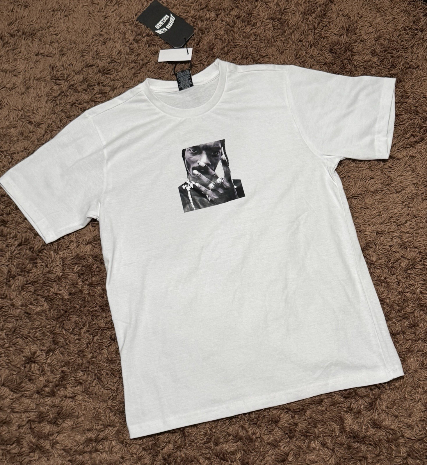 FILA T shirt Death Row Records Snoop Dogg foto bianca uomo piccola icona hip hop