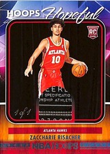 2024-25 Hoops Zaccharie Risacher Rookie RC Laundry Tag Patch 1/1 Hoops Hopeful