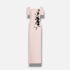 Rickie Freeman for Teri Jon Womens Pink Floral Applique Crepe Gown Dress Size 18