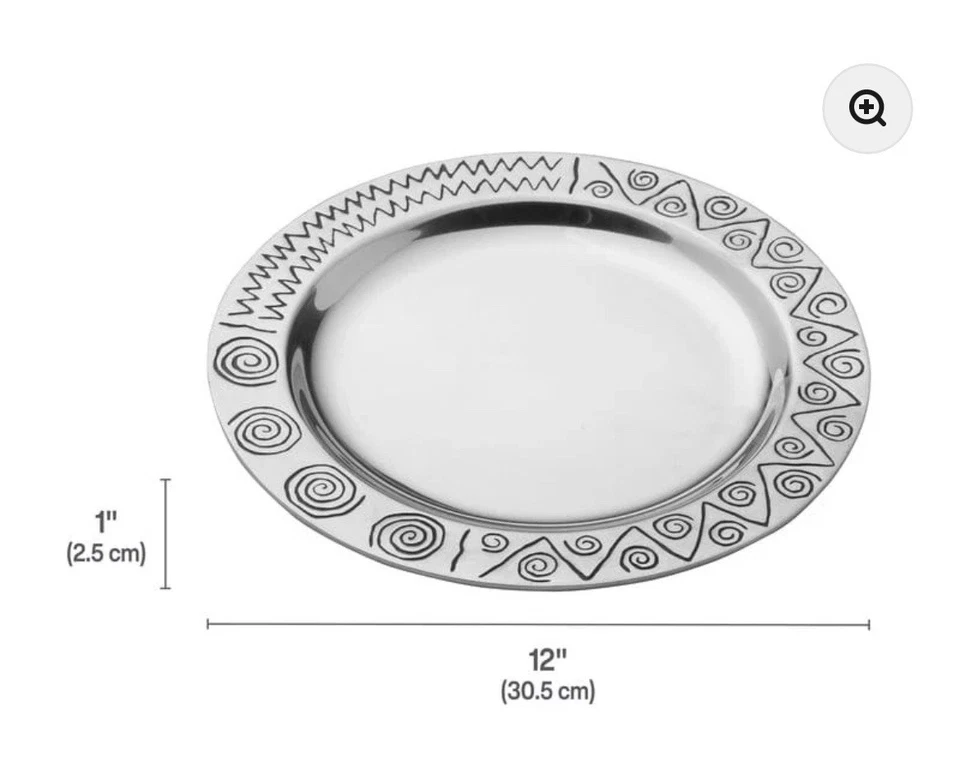 "Cargador de plato redondo Wilton Armetale Reggae patrón grande de 12"" seguro para alimentos" Foto 4 de 4