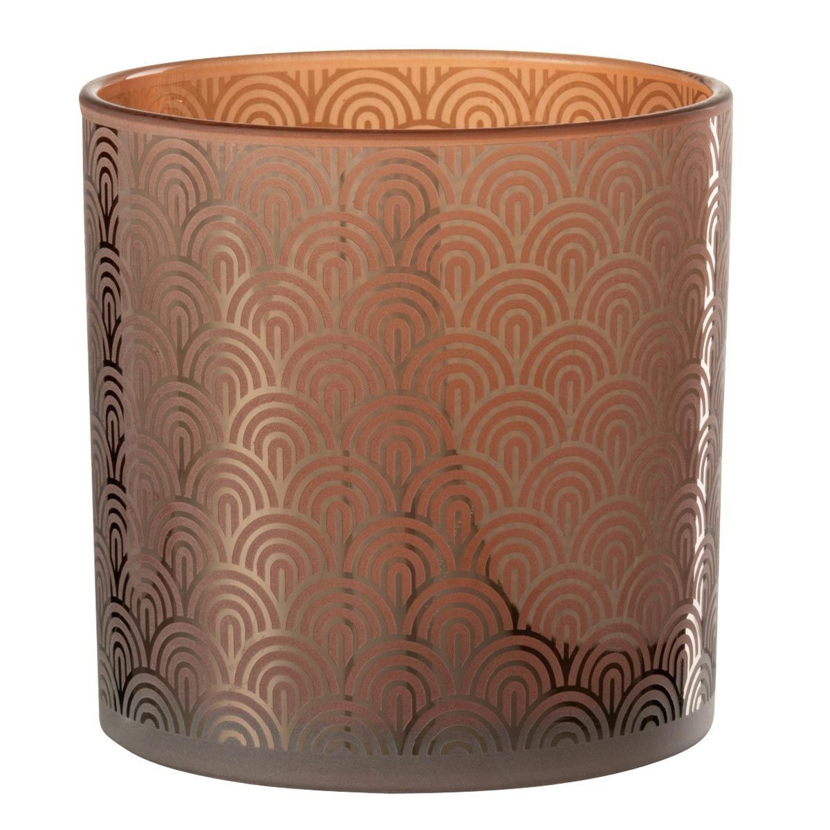 Photophore en verre orange Arc 15cm, idée cadeau de crémaillère