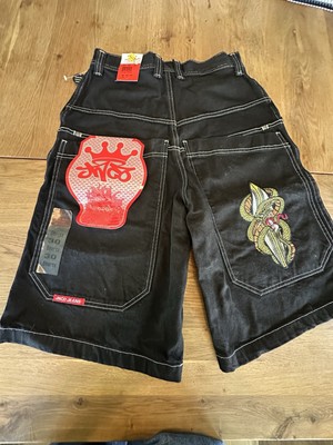Y2K 90s JNCO JEANS スネーク サーフボード バギーショーツ黒 s-l400.jpg
