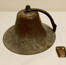 RARE VINTAGE PERKO NAUTICAL MARITIME SHIP'S BOAT BRONZE FOG BELL 8" W/MOUNT