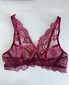 Lise Charmel Sublime en Dentelle Embroidered Tulle Triangle Bra Size 34B