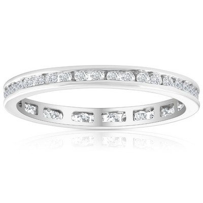 1/2 ctw Round Cut Real Diamond Ladies Eternity Wedding Ring 10k White Gold Band