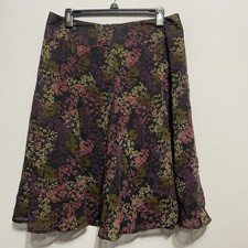 Whimsical Fairy Grunge Midi Skirt Womens 14 Floral Forest Flowy Lined Zip Back
