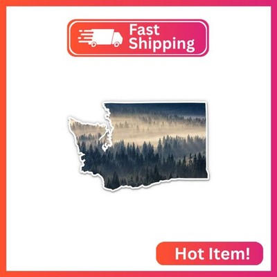 Squiddy Washington Map Forest - Vinyl Sticker for Car, Laptop, Notebook (5'' Wide