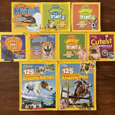 Lot 9 NATIONAL GEOGRAPHIC Books ~ Weird But True Facts, Animals, Joking, Stories