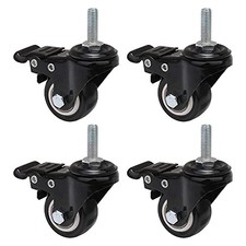 SHANOER 4pcs Heavy Duty PU Swivel Castor Wheels with Brake Lockable 240kg