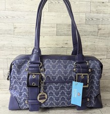 Kathy Van Zeeland Carrie Large Purple Icon Satchel Top Handle Purse Rare 000579
