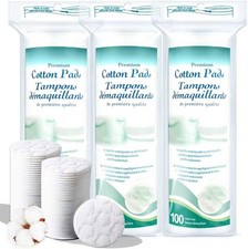 Premium Cotton Rounds for Face, 300 Count Makeup Remover Pads,100 Pure  Natura
