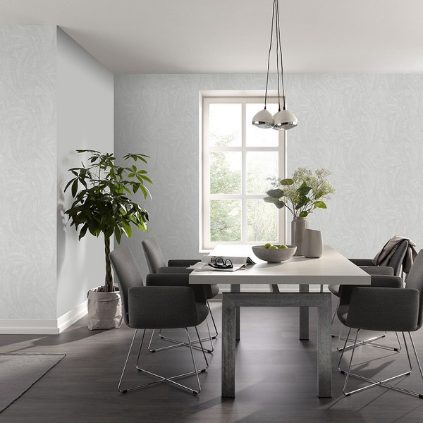Vliestapete Dschungel Tropisch BläTter Creme Silber Metallic 10476-31 (3,19€/1Qm-image