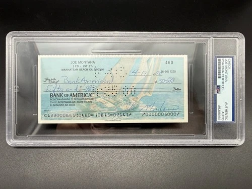 Joe Montana Autographed Personal Check Rookie Year 1980 PSA/DNA Signed Rare!