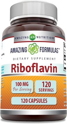 Amazing Formulas Riboflavin (Vitamin B2) Supplement |100 Mg Per Serving | 120 Ca