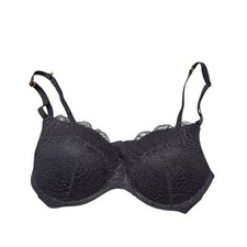 Lively Lace Trim Underwire Bra Comfortable Everyday Support Black 34C