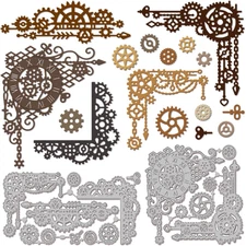 Steampunk Corner Cutting Dies for Card Making Gear Corner Cut Die for DIY Scrapb