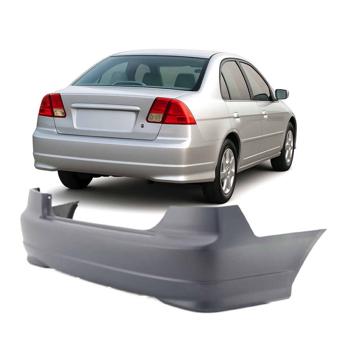 Rear Bumper Cover For 2004-2005 Honda Civic Primed 04715S5AA91ZZ