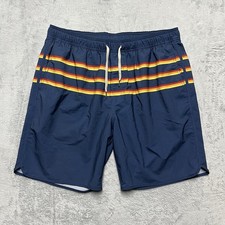 Fair Harbor Swim Trunks Mens XL 8  Lined Blue Striped Board Shorts Surf Vacation