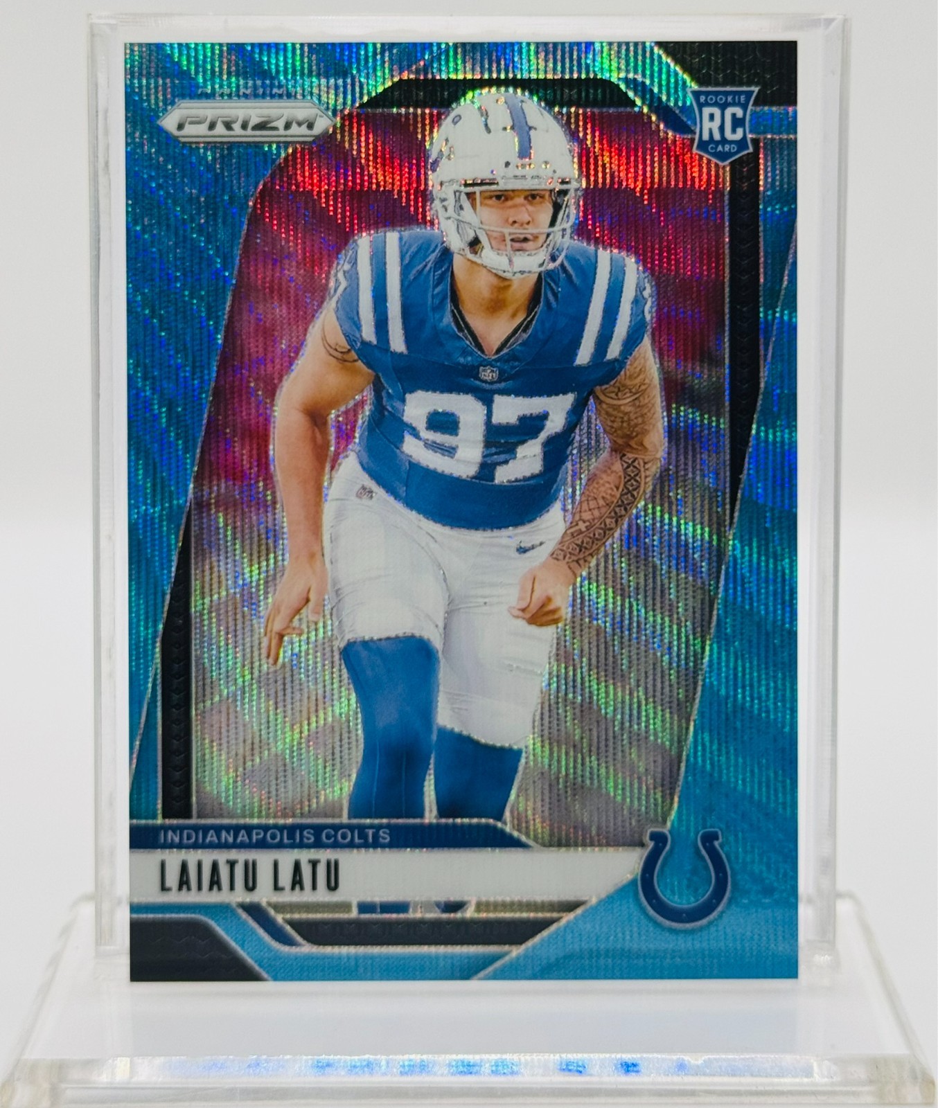 2024 Panini Prizm Football Blue Wave- Laiatu Latu Rookie #366 /230