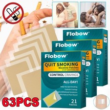 Quit Smoking Nicotine Patches, 63 Patches, 21mg Step 1 Stop Smoking Aids Patches