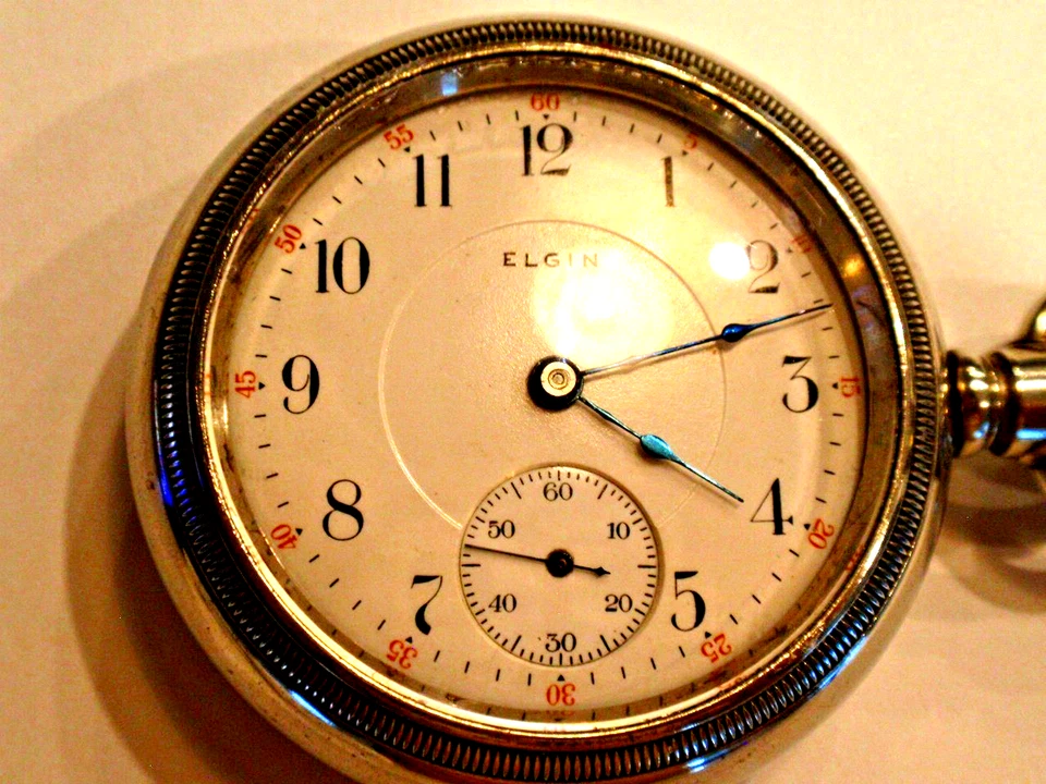 Big,18SZ-Elgin Pocket Watch59mm Case, serviced new glass,clean dial  Runs Great- - Image 4 of 4