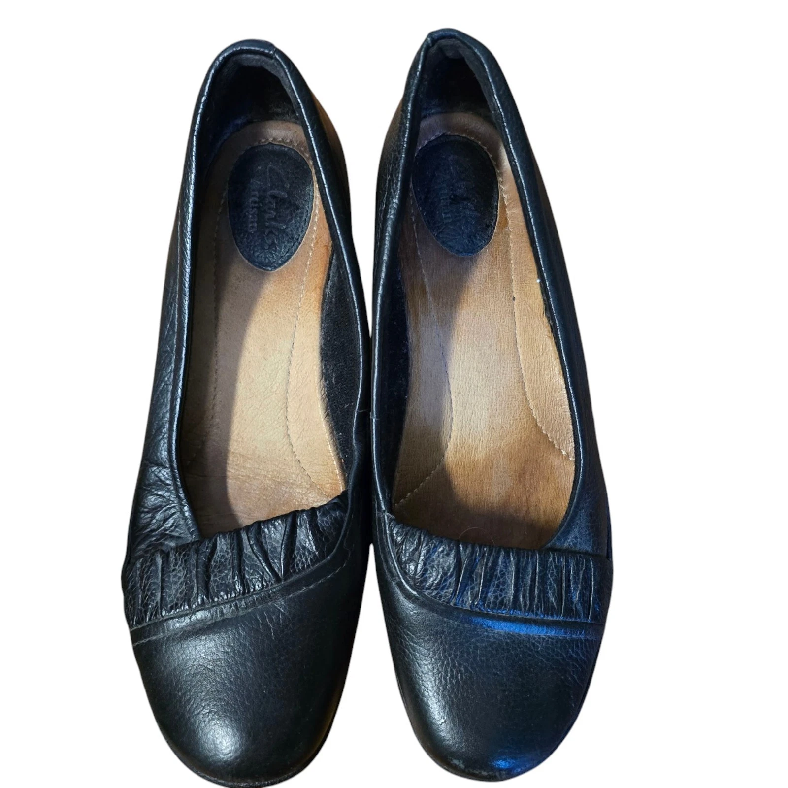 Clarks donna nero Kessa Myrtle piatto taglia 6 1 2 M