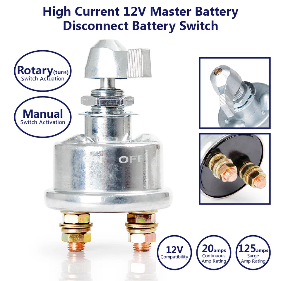 2 peças 12V 6276 bateria Racing Master desconexão rápida interruptor de corte/desligamento de energia - Imagem 4 de 4