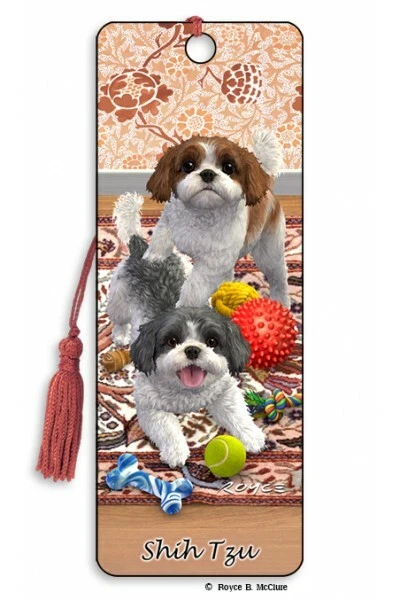 ROYCE 3D Bookmark Shih Tzu Small Dog Lover Gift Him Her Kids Friend Puppy Animal Xmas