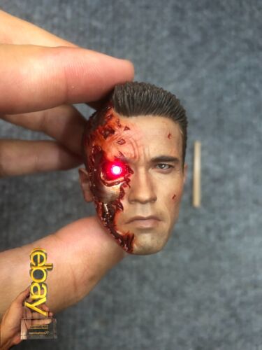 1/6 Hot Toys DX13 Terminator Battle Damaged T-800 Head Sculpt for Action Figure - Afbeelding 1 van 11