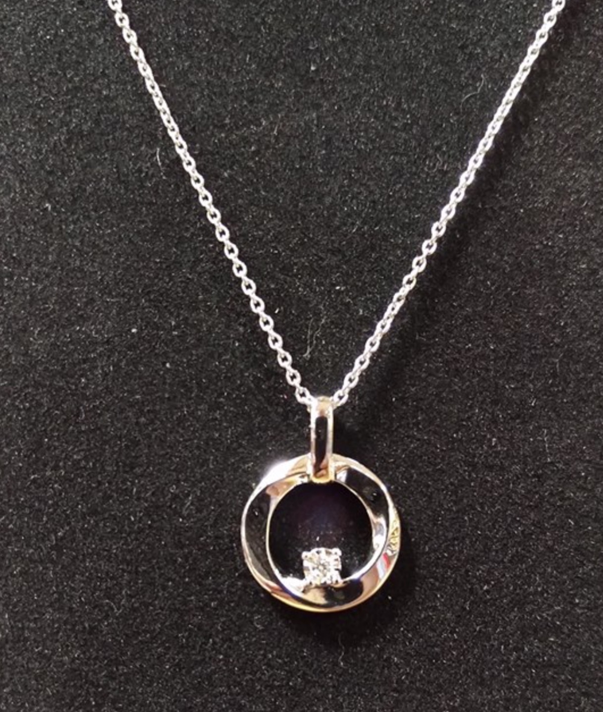Pendentif Argent 925 et Diamant Solitaire Joaillerie Fine - 4