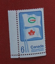 Canada 6 cent stamp 1969 MNH #500 Canada Games Flags Summer Winter