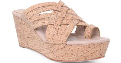 Donald J Pliner Flore Natural Patent Cork Wedge Sandals Size 11 M $198