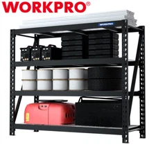 WORKPRO 68" 4-Tier Metal Garage Shelving Units Storage Utility Racks 7200LBS MAX