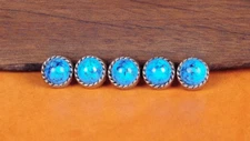 10PCS 10MM TURQUOISE VINTAGE SLIVER FLORAL ROPE LEATHER CRAFT WESTERN CONCHOS