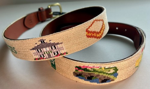 2025 Masters Smathers & Branson Stone Ivory Icon Golf Belt Needle Point Sz 38 🔥 - Picture 2 of 3
