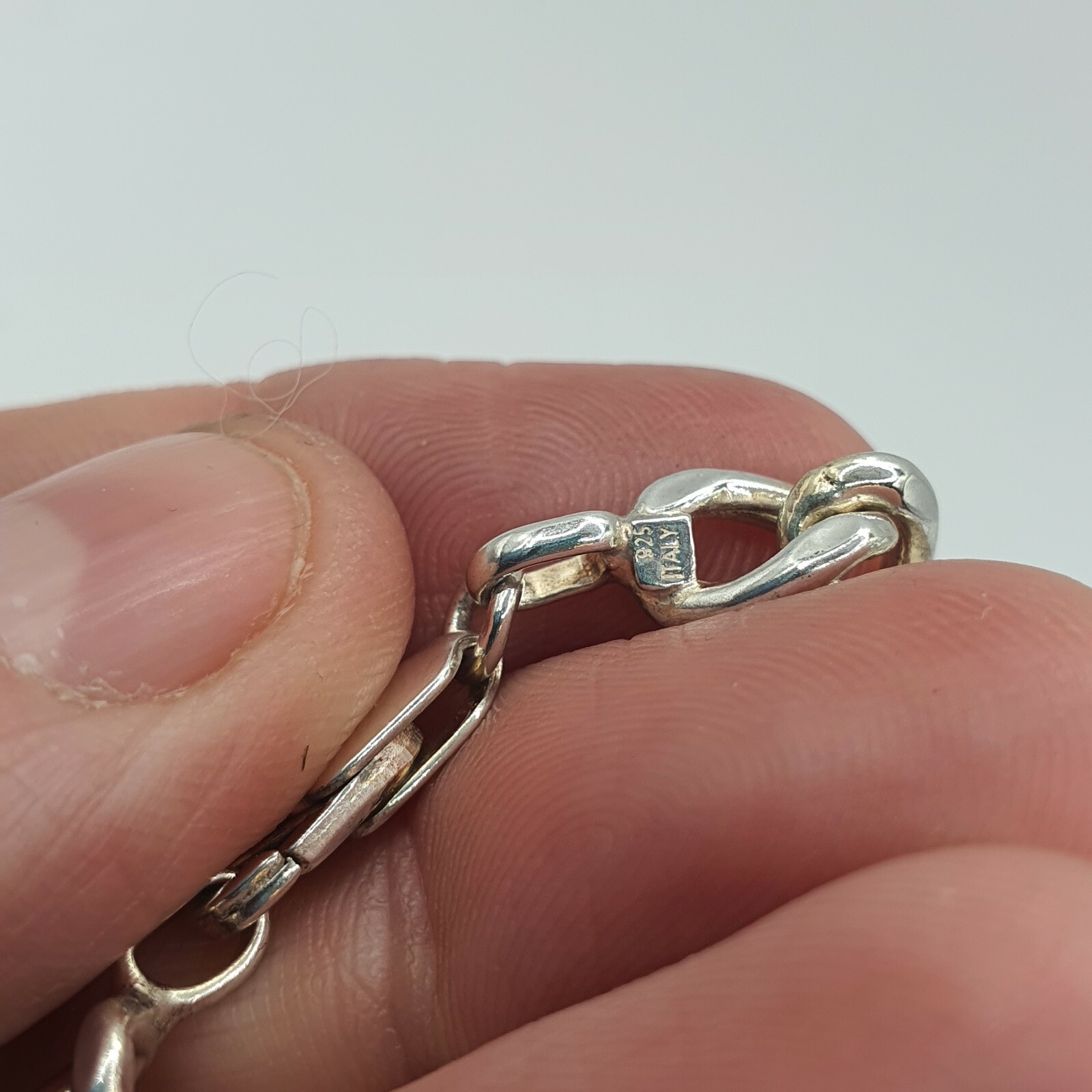 Photo 3 of Sterling Silver Curb Bracelet 7", 7.9g, B94