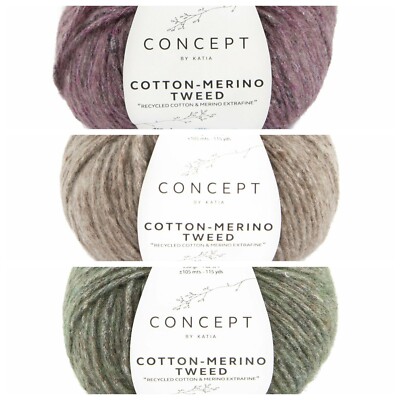 CONCEPT BY KATIA - COTTON-MERINO TWEED - Garn-recycelt-50g-LL 105m-(12,00 /100g)