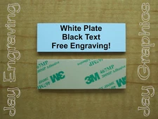 Engraved 1x3 White Tag Sign Plate  | Custom Made Memory Plaque Pet Urn Trophy