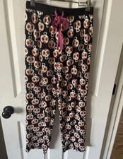 Women’s Super soft Night Pants With Mushroom Skulls Size Small René Rofé