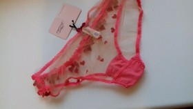 AGENT PROVOCATEUR RARE CUPID RED/PINK BRIEF SIZE 2 SMALL UK 8 BNWT