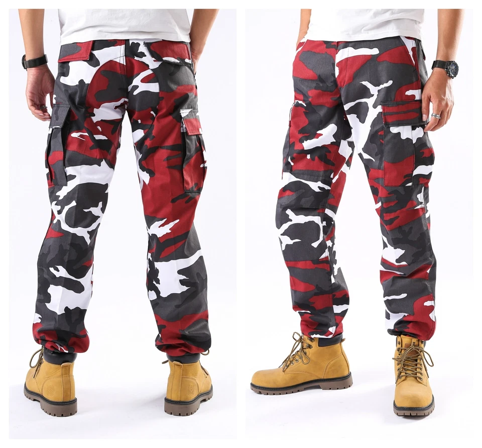 BACKBONE Mens Casual Camo Cargo Pants Military Combat Army Tactical BDU Pants - Image 4 of 4