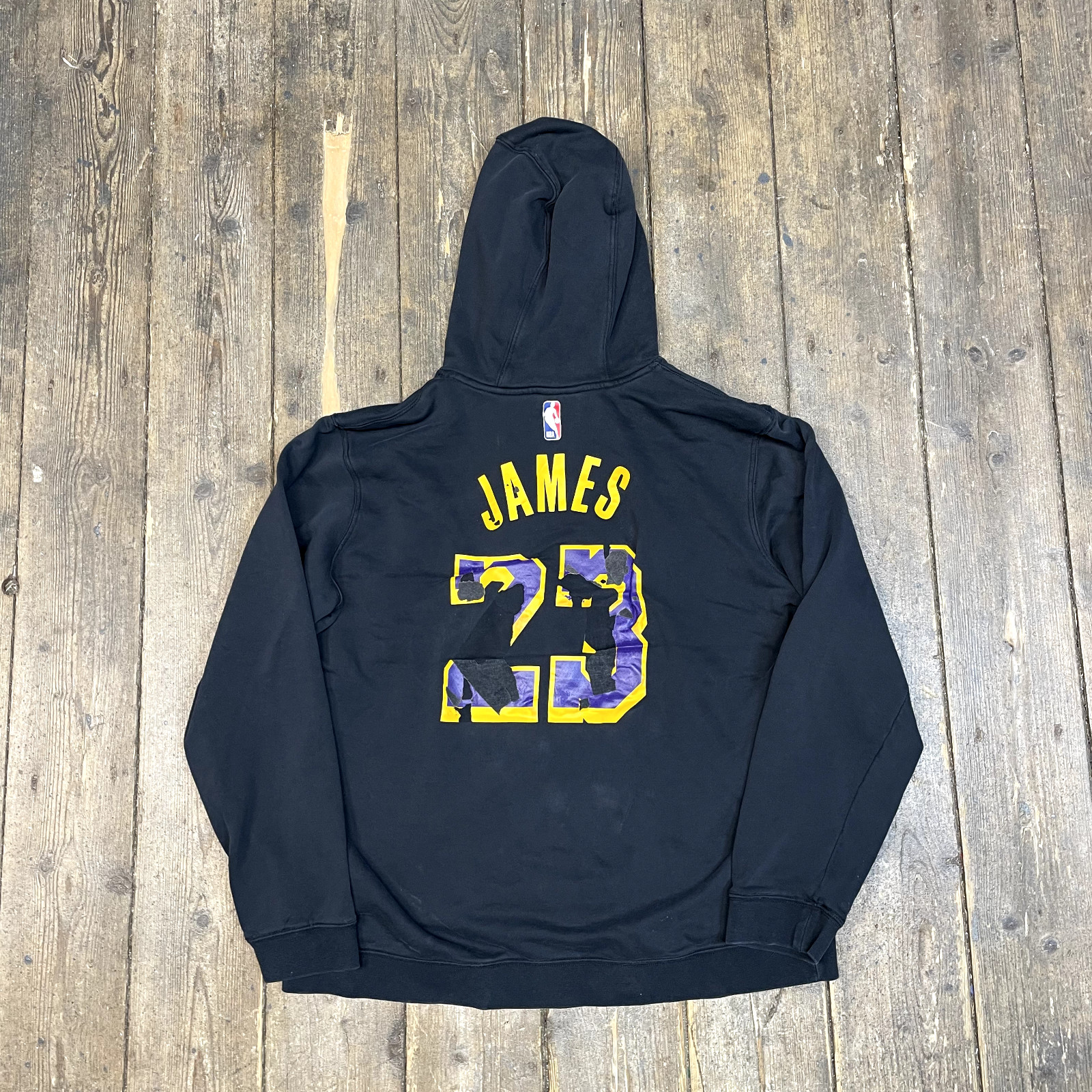 Nike NBA Hoodie Mens Los Angeles Lakers Pull Over Y2K Sweatshirt, Black, XL image 9
